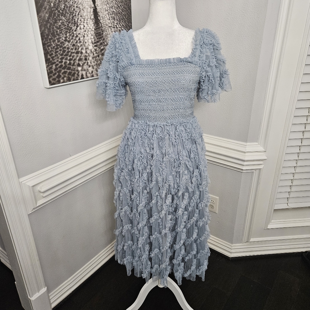 Ivy City Co Light Blue Lace Midi Dress - Picture 5 of 13